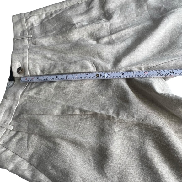 Banana Republic High Rise Palma Straight Leg Linen Pant Size 12 in Natural Color - Picture 12 of 16
